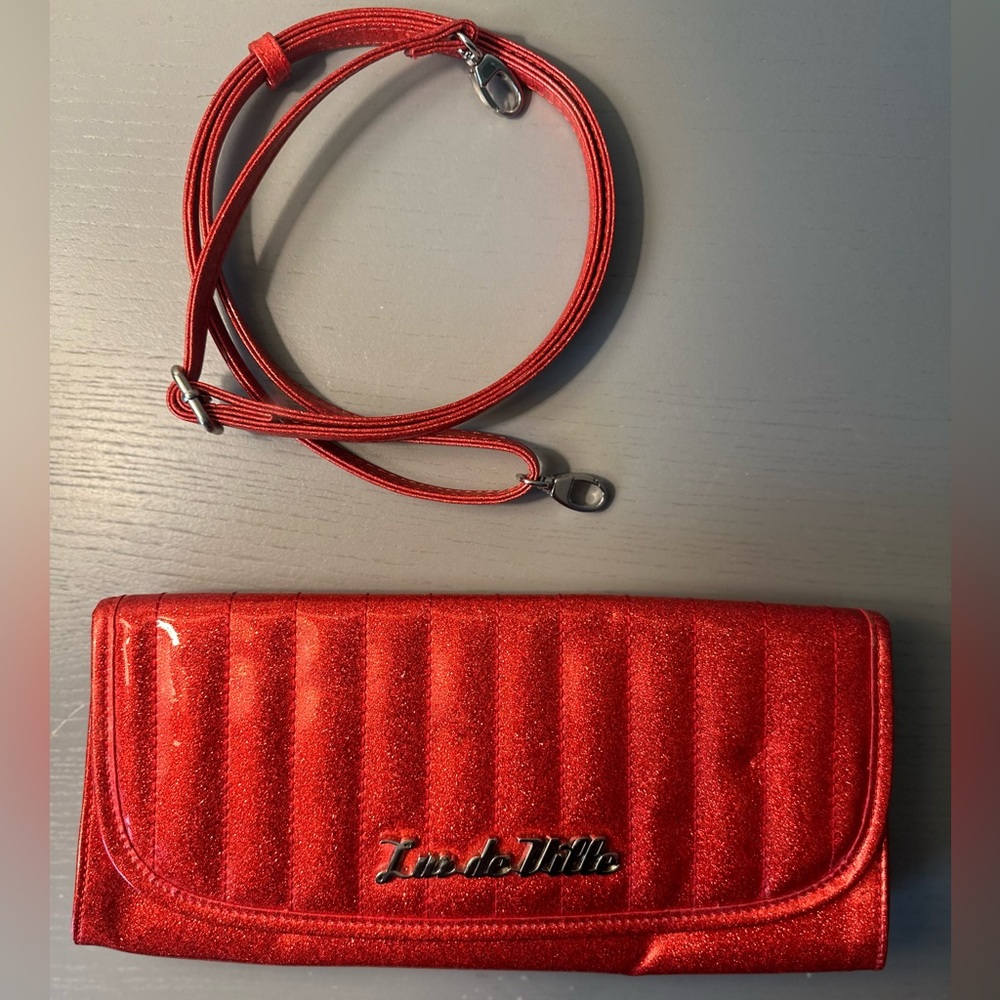Red glitter clutch Lux De Ville